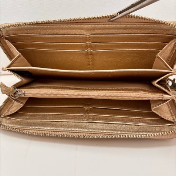 Coach Gold and Brown Wristlet Clutch - Picture 8 of 13